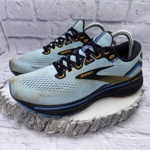 Brooks Ghost 15 Shoes Women’s Size 9 B Blue Black Yellow Running Sneakers